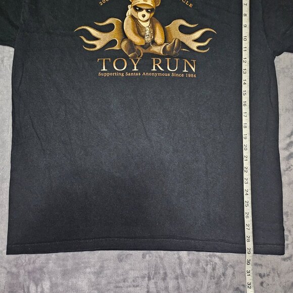 Y2K Edmonton Motorcycle Toy Run Santa Anonymous Christmas Graphic Shirt Men’s XL - Picture 7 of 7